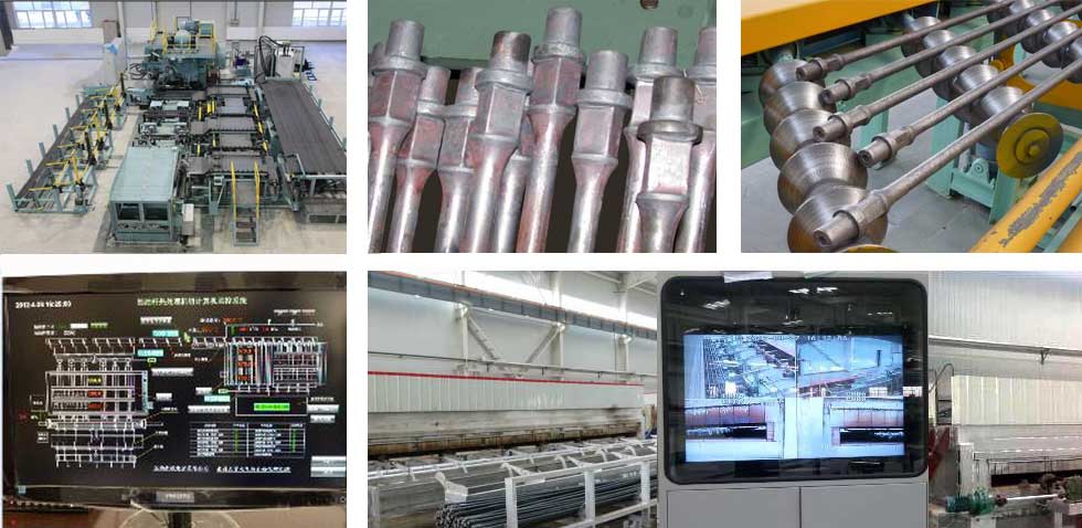 Línea automática de recalcado continuo para varillas de bombeo