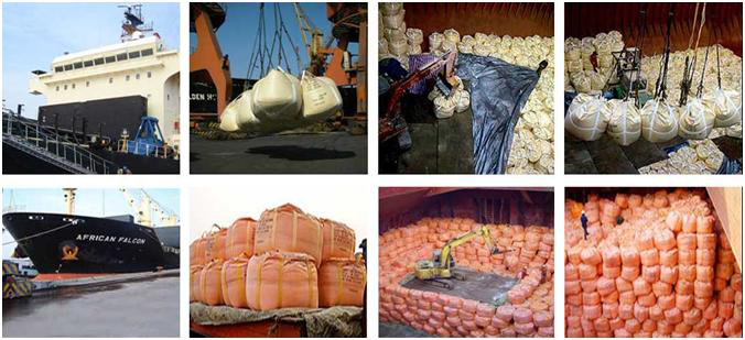 Envío de carbonato de sodio en carga fraccionada y bolsas gigantes